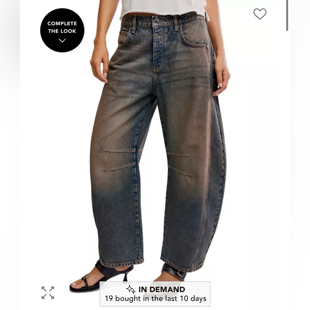 We The Free Good Luck Mid-Rise Barrel Jeans, Lost In The Desert, 25s NWT - Picture 2 of 6